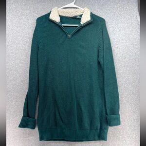 Cozy Green Kids' Sweater with Sherpa Collar